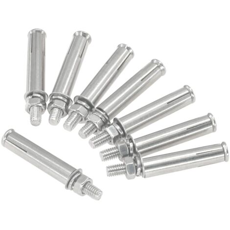 Lot de 8 Boulons d'expansion M6 x 60 mm Acier inoxydable 304 pour Béton et Brique