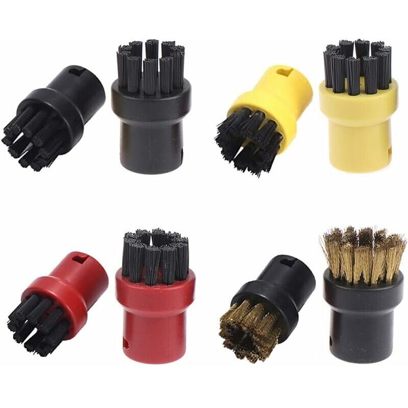 Lot de 8 Brosses de Nettoyage à Vapeur, Accessoires de Nettoyage à Vapeur, Brosses Rondes Set pour Kärcher SC1 SC2 CTK10 SC3 SC4 SC5 SC7
