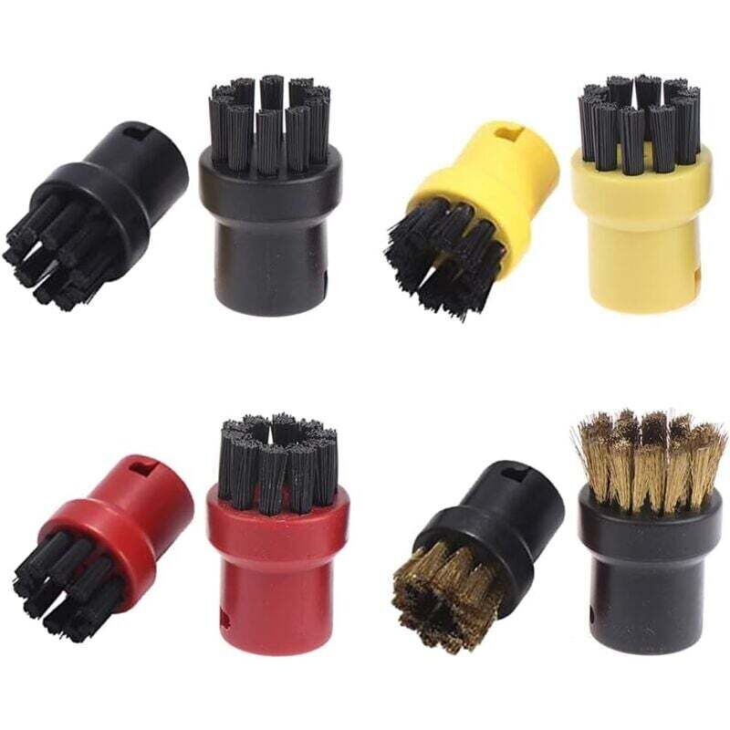 Lot de 8 Brosses de Nettoyage à Vapeur, Accessoires de Nettoyage à Vapeur, Brosses Rondes Set pour Kärcher SC1 SC2 CTK10 SC3 SC4 SC5 SC7