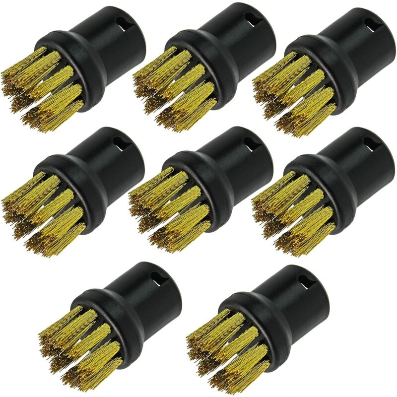 Lot de 8 brosses de nettoyage en fil de laiton avec buse pour nettoyeur à vapeur compatible avec Karcher