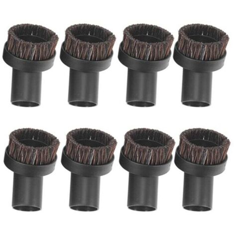 Lot de 8 Brosses Rondes de Remplacement pour Aspirateur à Poils de Cheval Nettoyage des Coins et Pistes Diamètre Intérieur 32 mm
