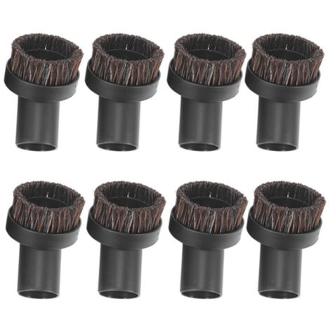Lot de 8 Brosses Rondes de Remplacement pour Aspirateur à Poils de Cheval Nettoyage des Coins et Pistes Diamètre Intérieur 32 mm