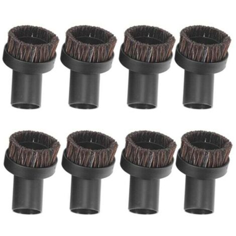 Lot de 8 Brosses Rondes de Remplacement pour Aspirateur à Poils de Cheval Nettoyage des Coins et Pistes Diamètre Intérieur 32 mm