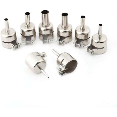 Lot de 8 Buses de Pistolet à Air Chaud en Acier Inoxydable, Kit de 8 buses pour pistolet thermique pour outils de réparation de stations de soudage à air chaud(3/4/5/6/7/8/10/12 mm)