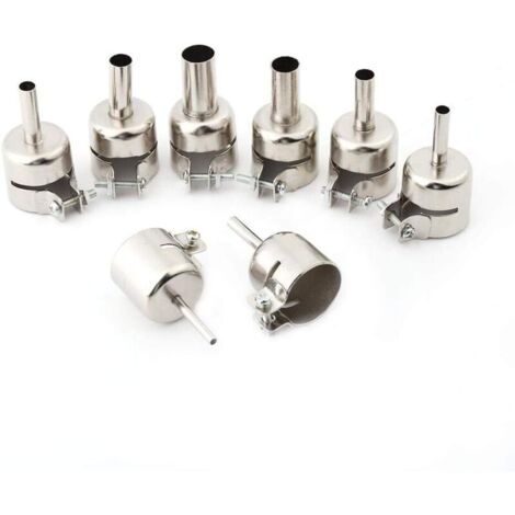 Lot de 8 Buses de Pistolet à Air Chaud en Acier Inoxydable, Kit de 8 buses pour pistolet thermique pour outils de réparation de stations de soudage à air chaud(3/4/5/6/7/8/10/12 mm)