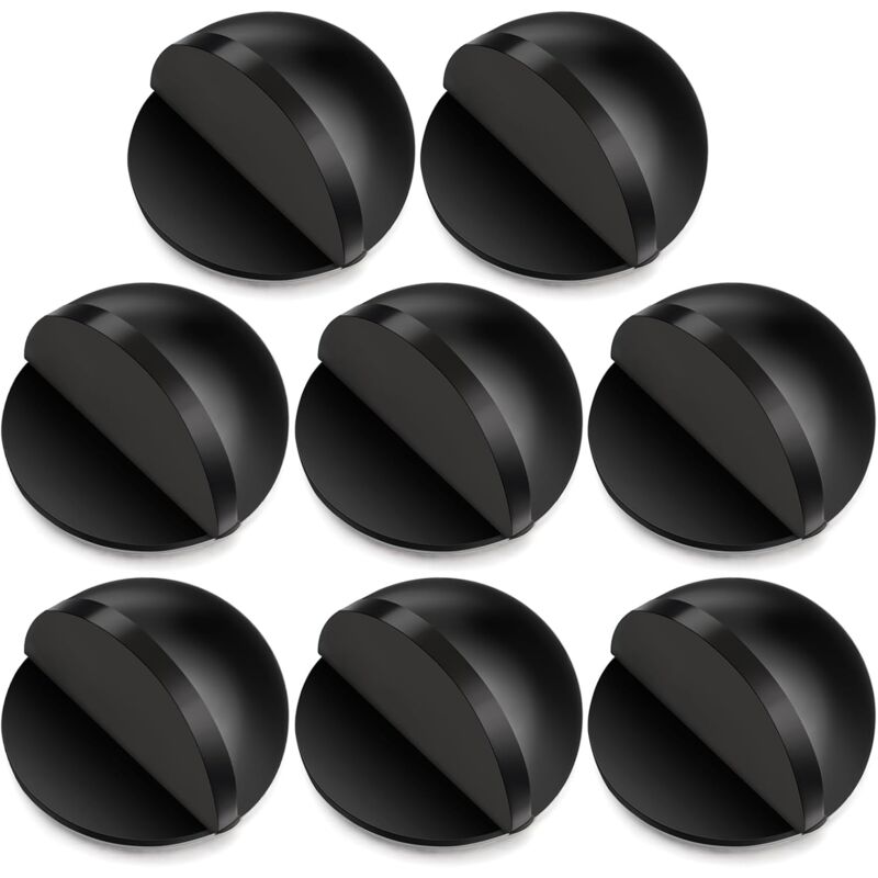 Lot de 8 butées de porte autocollantes en acier inoxydable, protection murale et butée de porte demi-dôme pour salon, chambre, salle de bain et