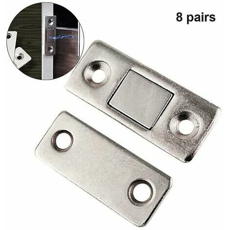 8 butoirs de porte magnétiques invisibles ultra-minces, loquet d'aimant de  tiroir 