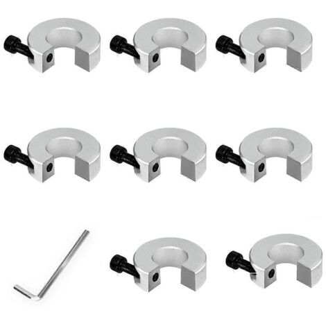 Lot de 8 butées de rail linéaire SBR16, tige en alliage d'aluminium, couleur argent