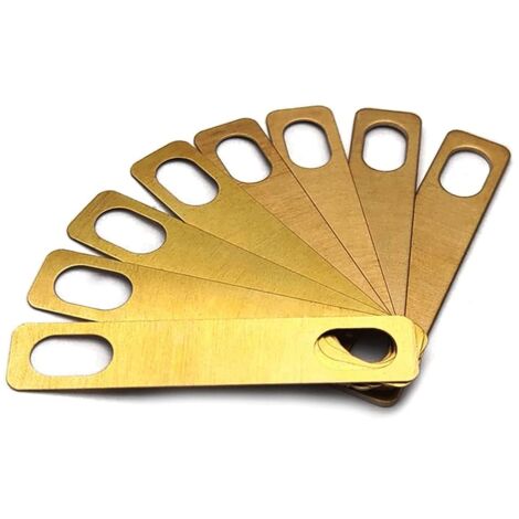 Lot de 8 cales de cou de guitare 4 x 0,2 mm, 2 x 0,5 mm et 2 x 1 mm d'épaisseur pour réparation de cou vissé pour guitare et basse, or