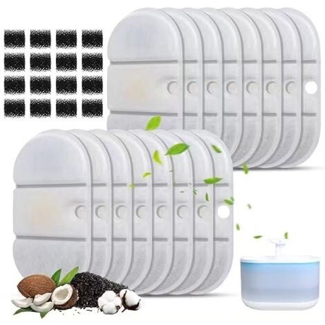 Lot de 8 Cartouches Filtrantes Compatibles pour Fontaine à Eau pour Chat, avec Filtration au Charbon Actif, Économes en Énergie