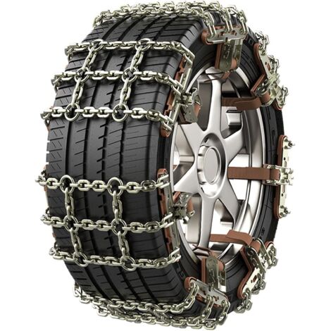 Lot de 8 chaînes brise-glace pour camions et SUV – Acier au manganèse – Tailles de pneus 165 à 265 – Installation rapide sans outils