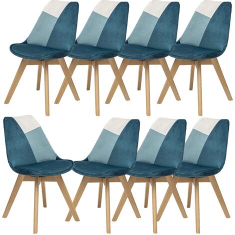 Lot de 2 galettes de chaise en coton bleu orage Ø38cm - RETIF