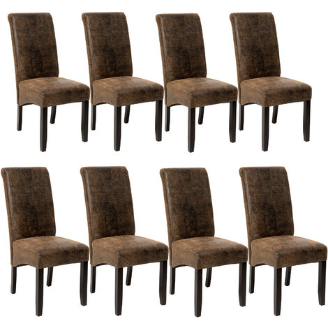 Lot de 8 chaises aspect cuir - lot de 6 chaises salle a manger, chaises de cuisine, chaises de salon