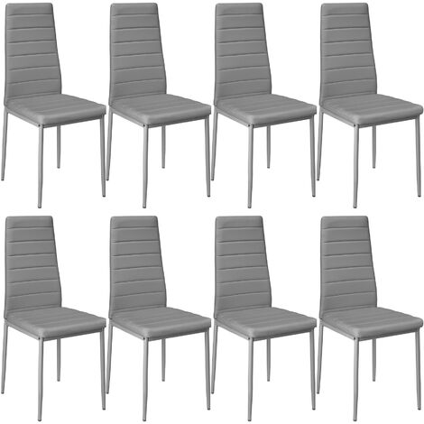 Lot de 8 chaises avec surpiqûre - lot de 8 chaises salle a manger, chaises de cuisine, chaises de salon