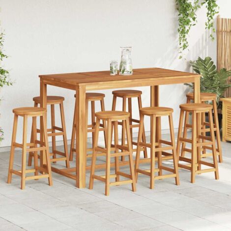 Lot de 8 Chaises de bar Tabourets de bar - Tabouret Haut Bois massif d'acacia BV174965 - BonneVie