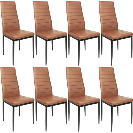 Lot de 8 Chaises de Salle à Manger Chaise de Cuisine Cuir synthétique pour Salle à Manger Cuisine Salle de Réunion Marron