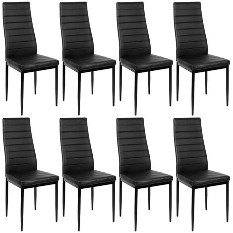Lot de 8 Chaises de Salle à Manger,Chaise de Cuisine Cuir synthétique,pour Salle à Manger,Cuisine,Salle de Réunion,Noir