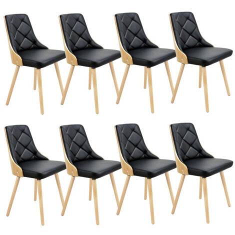 Lot de 8 Chaises Scandinave "Cargo" 79cm Chêne & Noir