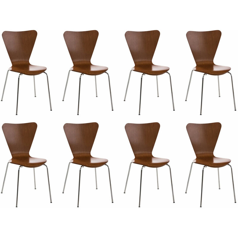 Lot de 8 chaises visiteur empilables Calisto Marron