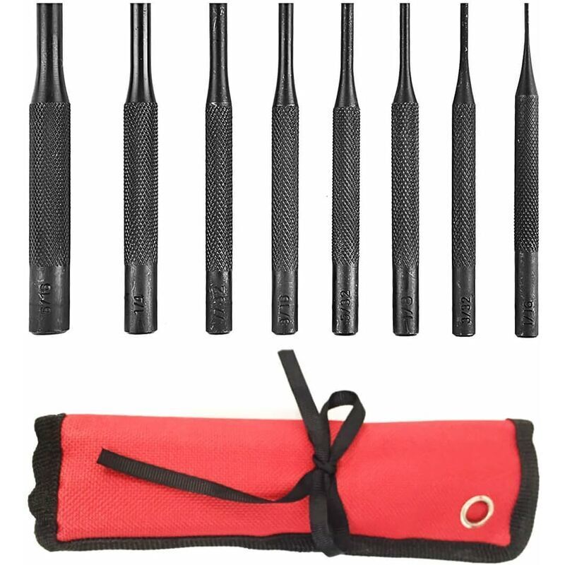Lot de 8 chasse-goupilles, kit d'armurerie, outil de réparation avec support pour automobile, réparation de montres, bijoux et artisanat.