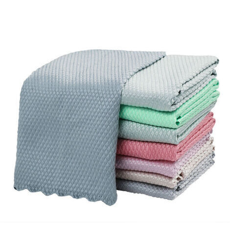 Lot de 8 Chiffon Nettoyant en Microfibre, Chiffon Microfibre pour Verre Non Pelucheux Très Absorbant sans Traînées pour Windows Pare-Brise Miroirs en Acier Inoxydable 40 x 30 cm,Couleur aléatoire