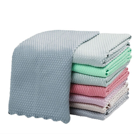 Lot de 8 Chiffon Nettoyant en Microfibre, Chiffon Microfibre pour Verre Non Pelucheux Très Absorbant sans Traînées pour Windows Pare-Brise Miroirs en Acier Inoxydable 40 x 30 cm,Couleur aléatoire