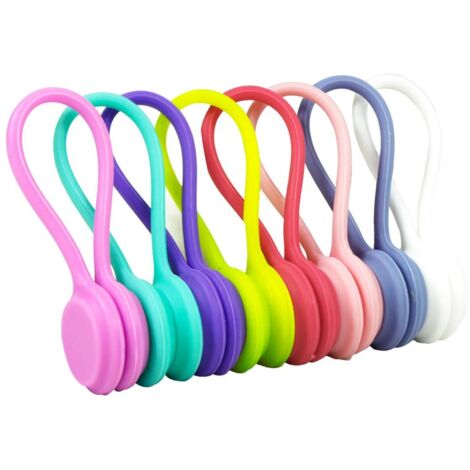 Lot de 8 clips magnétiques pour câbles, attaches de câbles, sangles et cordons électriques.-AquaForge