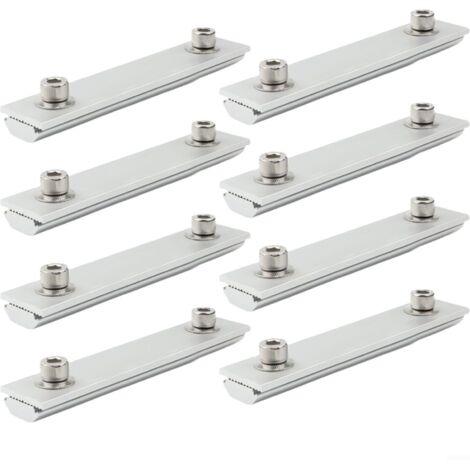 Lot de 8 connecteurs de profilés en aluminium pour panneau - Pour montage photovoltaïque - 14 cm