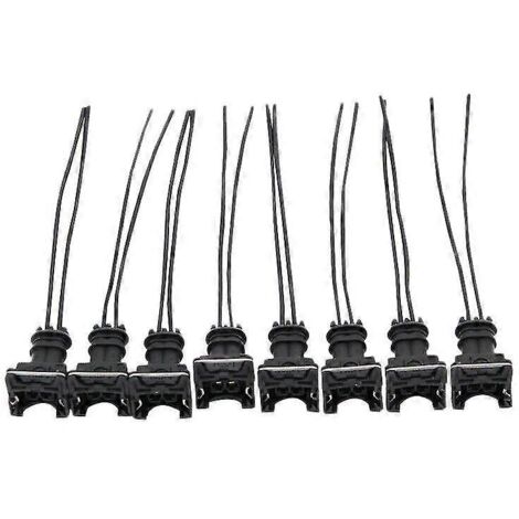 Lot de 8 connecteurs d'injecteurs de carburant avec clips de câblage pour câble OBD1 EV1 (coupe et épissure).