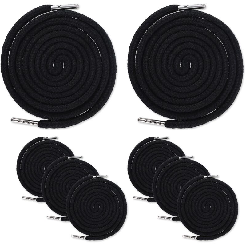 Lot de 8 cordons de rechange pour sweat à capuche, cordon de serrage de rechange pour pantalon de survêtement (noir)