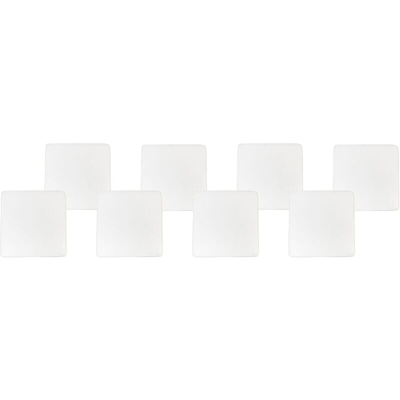 Beliani - Lot de 8 Coussins pour Chaise de Jardin en Tissu Polyester Blanc 46 x 46 cm Rembourrés Sassari