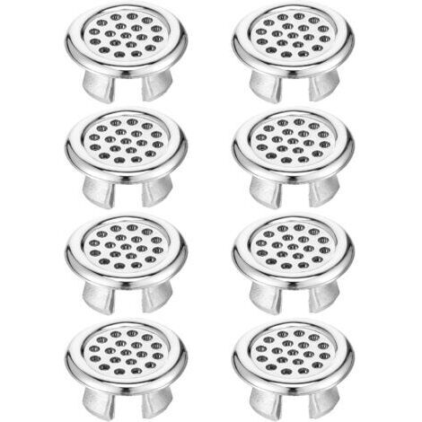 Lot de 8 couvercles de trop-plein, revêtement de siphon pour lavabo, anneau de trop-plein, anneau décoratif galvanisé, rond, pour salle de bain, cuisine, évier