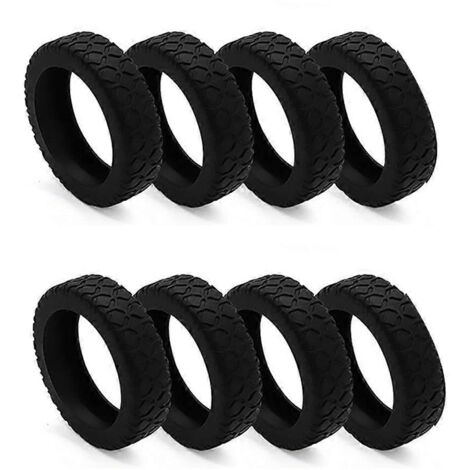 Lot de 8 couvre-roues de valise en silicone noir, compatibles avec la plupart des valises à 8 roues multidirectionnelles.