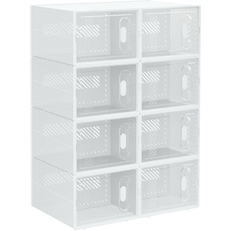 Lot de 8 cubes rangement pour chaussures HARRY blanc