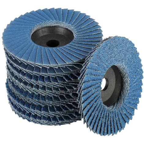 YOZHIQU Lot de 8 disques abrasifs à lamelles,Disques abrasifs à lamelles,Ø 76 mm x 10 mm Grain 40/60/80/120, pour métal, acier et bois, Recouvert de Disques à lamelles Disques abrasifs,（bleu）