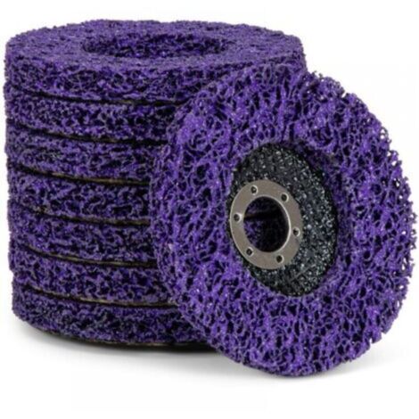 Lot de 8 disques de nettoyage, pour meuleuse d'angle, CSD, grossiers, diamètre : 125 mm, violets