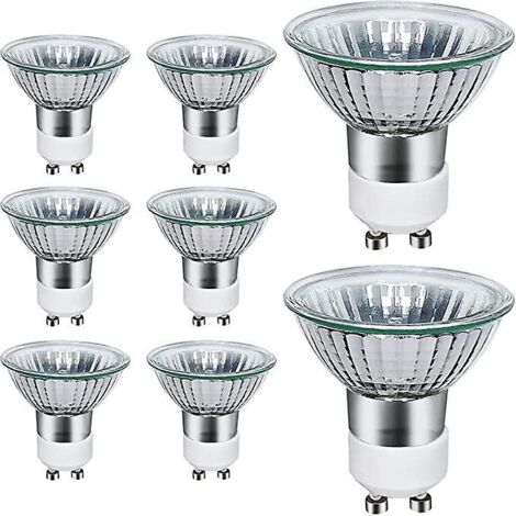 Lot de 8 douilles halogènes GU1050W pour spots encastrés à lumière froide, compatibles avec les plafonniers et les rails d'éclairage.
