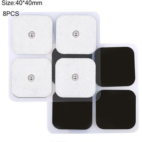 Lot de 8 électrodes autocollantes de rechange pour appareil de massage TENS/EMS, stimulateur musculaire, gel conducteur d'électrothérapie 00870-AquaForge