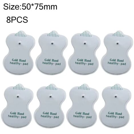 Lot de 8 électrodes autocollantes de rechange pour appareil de massage TENS/EMS, stimulateur musculaire, gel conducteur d'électrothérapie 00969-AquaForge