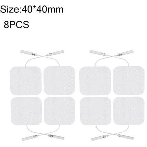 Lot de 8 électrodes autocollantes de rechange pour appareil de massage TENS/EMS, stimulateur musculaire, gel conducteur d'électrothérapie 00972-AquaForge