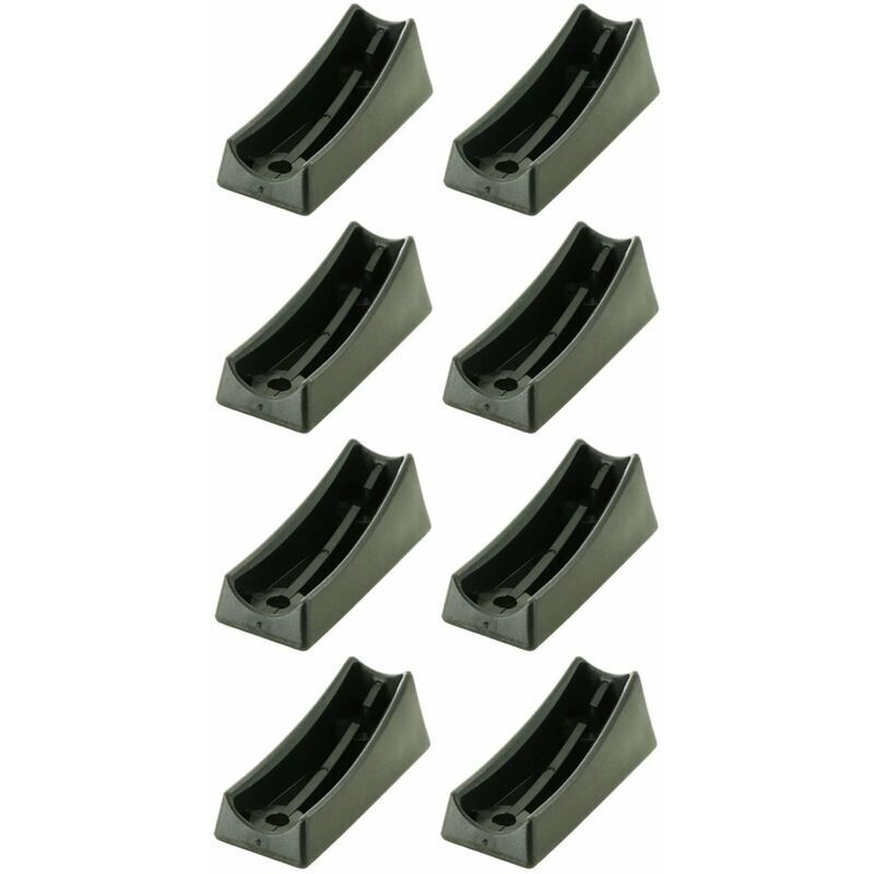 Lot de 8 embouts plastiques noirs pour pieds de chaise Cantilever Ø tube 22mm 71mm Fixation à vis Protection sol