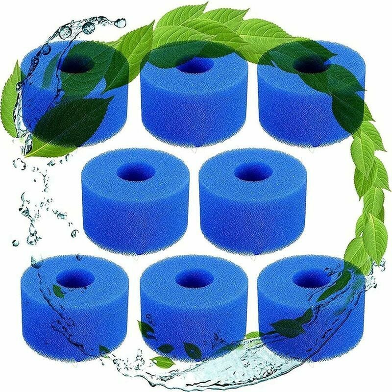 Lot de 8 éponges filtrantes pour filtre type S1 - Réutilisables et lavables - En mousse - Pour filtre à spa Lazy Spa