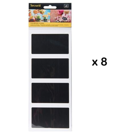 Lot de 8 étiquettes ardoises adhésives - Forme rectangle