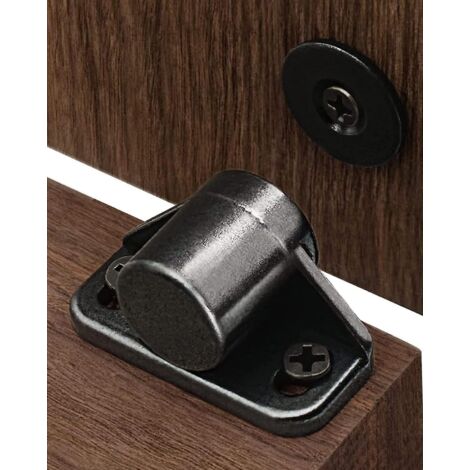 Lot de 8 fermetures magnétiques pour portes de placard en alliage de zinc noir avec vis