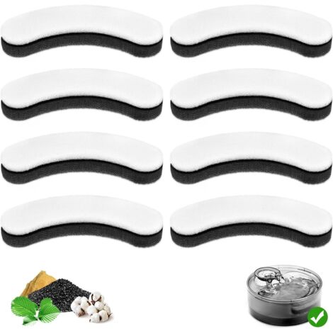 Lot de 8 filtres de rechange pour distributeur d'eau automatique DF10 et DF30, filtre à eau triple filtration pour chien, filtres de fontaine à eau en carbone pour chat