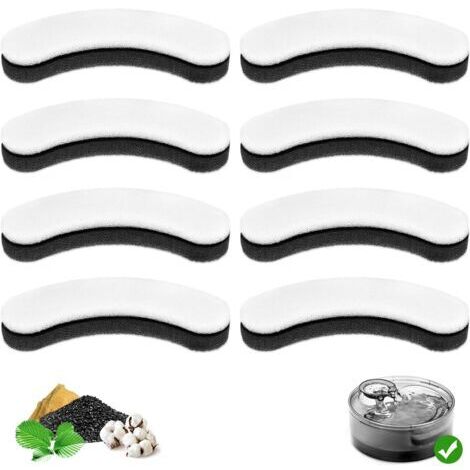 Lot de 8 filtres de rechange pour distributeur d'eau automatique DF10 et DF30, filtre à eau triple filtration pour chien, filtres de fontaine à eau en carbone pour chat