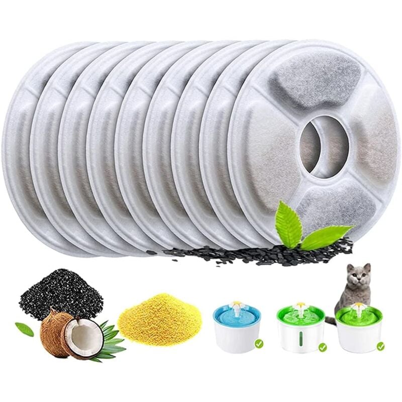 Fei Yu - Lot de 8 filtres de rechange pour fontaine à chat