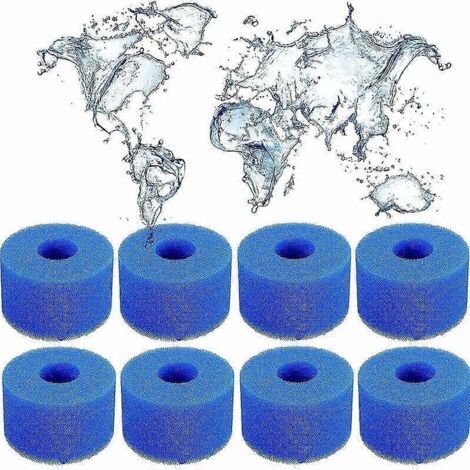 Lot de 8 filtres en mousse de type S1 pour spa Intex S1, filtre en mousse réutilisable de type S1 pour piscine, aquarium et spa.