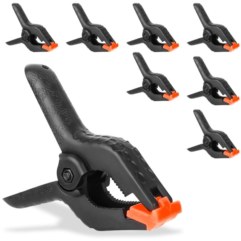 Lot de 8 Grandes Pinces à Ressort Puissantes, Pinces à Ressort avec Griffe Active, Pinces à Ressort, Pinces de Serrage, Excellente Aide pour Robuste,