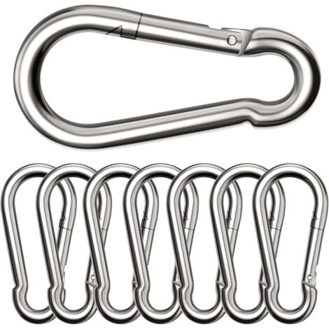 Lot de 8 Grands mousquetons,桅880 mm,Mousqueton Charge maximale de 300 kg, ne rouillent Pas, Galvanis茅s,R茅sistants. pour Sac 脿 Dos, Laisse pour Chien,hamacs, Camping, p锚che, auvents etc.